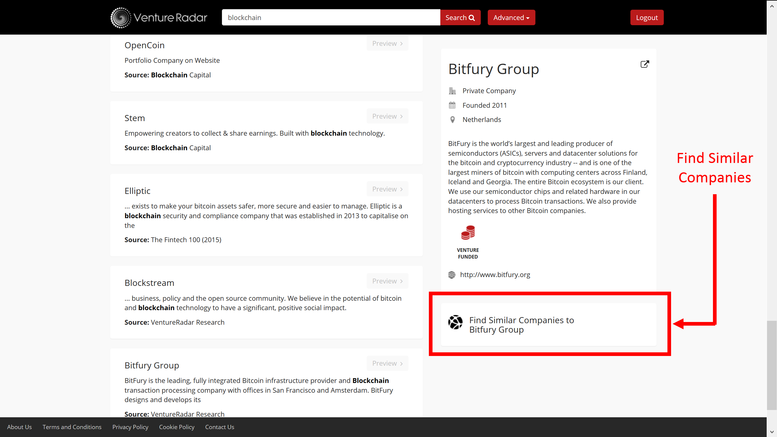 Using VentureRadar To Find Similar Companies VentureRadar